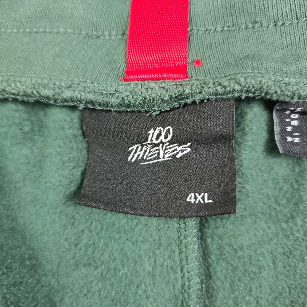 100 Thieves Sweat Shorts Lot of 2 Men 4XL Green Fleece Streetwear Gaming Pockets